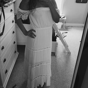 White Maxi Boho Beach Dress